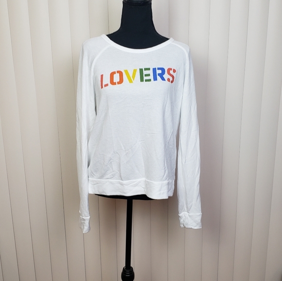 Sundry Tops - SUNDRY White LOVERS Crewneck Sweatshirt Size Various